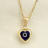 DEVILS EYE ZIRCON HEART PENDANT NECKLACE_CWMM5583