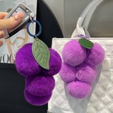 CUTE PLUSH DOLL PURPLE GRAPE CAR KEYCHAIN PENDANT_CWMM2483