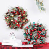 CHRISTMAS BALL GREENERY RIBBON WREATH WALL DECOR_CWMM9902