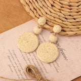 NEW VINTAGE SIMIAN GRASS VINE WOVEN EARRINGS_CWAJE4011