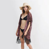 TASSEL PAISLEY PRINT OPEN FRONT KIMONO CARDIGAN_CWASC0790