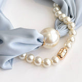 Pearl Magnetic Skinny Silk Neck Scarf_Cwasc03930