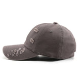 Vintage Washed Distressed Hole Baseball Cap_Cwah0908