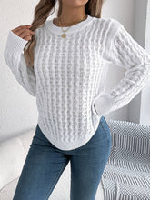 Solid Color Twist Pullover With Irregular Hem