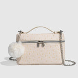 CHIC OSTRICH GRAIN CHAIN SHOULDER VANITY BAG_CWAB5722
