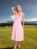 V-Neck, Form-Fitting And Sweet Long Dress