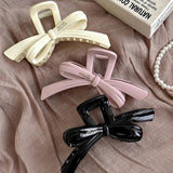 LARGE BOW HAIR CLAW ELEGANT RIBBON SHARK CLIP_CWAHA4019