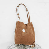 Cwab3911_Corduroy Snap-Button Large-Capacity Shoulder Bag