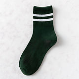 2 STRIPE COTTON MID SOCKS FOR WOMEN WHOLESALE_CWMS070