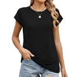 Solid Color Crew Neck Loose Short-Sleeved T-Shirt_Cwtbls1908