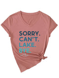 Sorry Can'T Lake V-Neck Short-Sleeved T-Shirt
