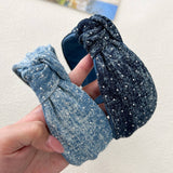 DENIM STARRY PUFF HEADBAND WITH VOLUME SPONGE_CWAHA2832