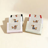 Cute Embroidered Dachshund Tricolor Trifold Wallet_Cwab06209