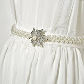 NEW WOMENS ELASTIC PEARL WAIST CHAIN_CWABE0514