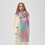 32 WOOL COLORBLOCK PLAID SCARF SOFT WARM_CWASC2365