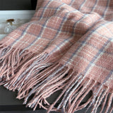 Vintage Plaid Winter Cashmere Feel Tassel Scarf_Cwasc03259