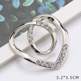 HEART SHAPED METAL PEARL INLAID SCARF RING_CWMM2115