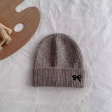 CHILDRENS WARM KNITTED HAT WITH BOW EMBROIDERY_CWAH2926