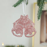 PLASTIC PINK GOLD GLITTER XMAS TREE HANGING DECOR_CWMM9762