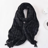 Women Simple Warm Plaid Scarf