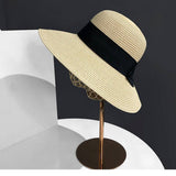SUMMER LITERARY BOW SUNSHADE STRAW HAT_CWAH3434