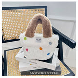 FLUFFY BUTTON SHOULDER BAG WOMEN PLUSH FUR_CUAB00590