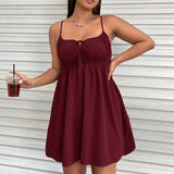 SLEEVELESS MINI DRESS WAIST SLIM STRAPPY FIT_CWDHL1043