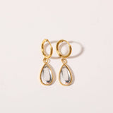 TEARDROP BIRTHSTONE EARRINGS GOLD STAINLESS_CWAJE5032