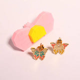 RETRO EXAGGERATED BUTTERFLY ELEMENT EARRINGS_CWMM5517