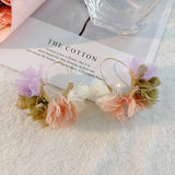 HANDMADE FABRIC FLOWER V SHAPE EAR CUFFS_CWMM6266