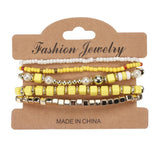 Cwaje05699_Boho Multi Strand Beaded Pearl Elastic Bracelet