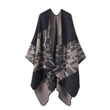 CAPE JACQUARD KNITTED SCARF WARM SHAWL_CWASC2250