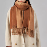 Two-Tone Faux Cashmere Scarf Stylish Warm Fall_Cwasc1103