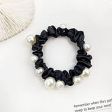 SMALL SILK PEARL HAIR SCRUNCHIES TIE_CWAHA0399