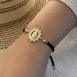 ADJUSTABLE COPPER MICRO EMBELLISHED BRACELET_CWAHA0887