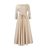 FASHIONABLE AND ELEGANT LACE UP PLUS SIZE DRESS_CWDMD3654