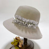 SUMMER ICE LINEN SUN PROTECTION STRAW HAT_CWAH3496