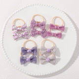 DOUBLE BOW HAIR CLIPS SET WITH PEARLS FOR GIRLS_CWAHA6736