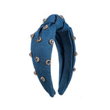 FASHIONABLE WIDE CENTER KNOT DENIM HEADBAND_CWAHA2126