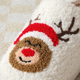 DEER PATTERNED CHRISTMA SANTA CLAUS INDOOR SLIPPER_CWSHS0257