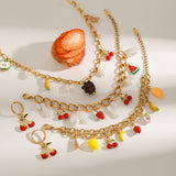 18K GOLD PEARL ENAMEL BRACELET STAINLESS STEEL_CWAJE4845