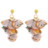 HANDMADE LONG STATEMENT FLORAL FABRIC EARRINGS_CWMM6159