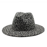 FEDORA HAT LEOPARD PRINT HAT JAZZ WIDE BRIM HAT_CWAH2545