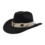 Unisex Wool Fedora Jazz Hat Western Ethnic Style_Cwah04427