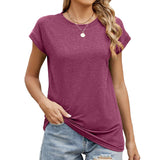 Solid Color Crew Neck Loose Short-Sleeved T-Shirt_Cwtbls1908