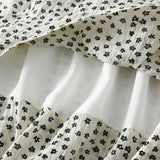 RUFFLE FLORAL SPLIT SLIMMING CAKE MIDI SKIRT_CWBMS0352