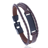 Vintage Braided Statement Leather Bracelet_Cwmm4522