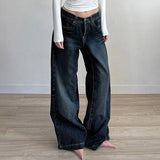 Vintage Wash Wash Straight Leg Wide-Leg Jeans