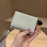 Cute Striped Trifold Wallet With Bow Charm_Cwab06210