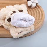 CARTOON CAT PAW BEAR PAW PLUSH HALF FINGER GLOVES_CWAG0175